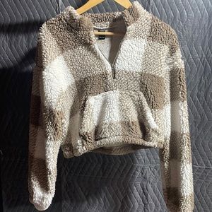 brown and white sherpa